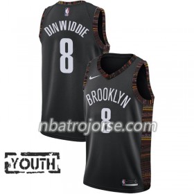 Barn Brooklyn Nets Tröja Spencer Dinwiddie 8 2018-19 Nike City Edition Svart Swingman
